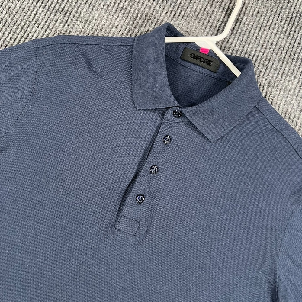 G FORE Polo Shirt Mens Large Blue Short Sleeve Casual Golf Performance Outdoor
